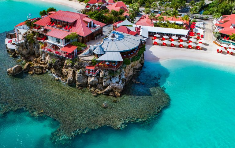 views of the Caribbean sea at Eden Rock St Barts
