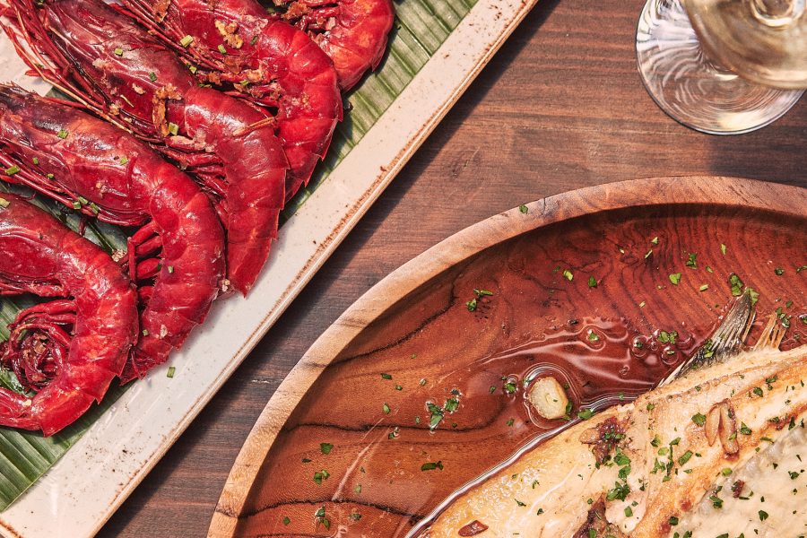Red Ibizan prawns at Beachouse Ibiza